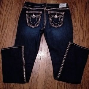 True religion straight leg w/ rose gold stitching
